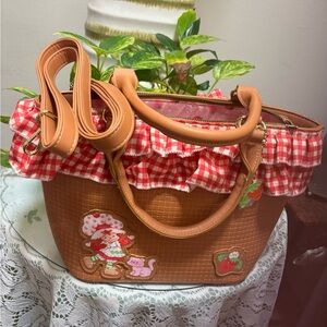 Chic Tan and Red Gingham Basket
